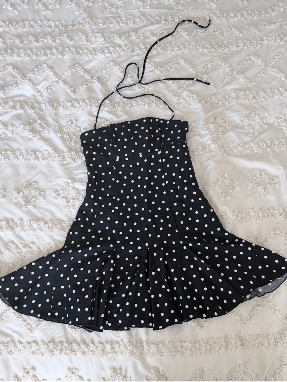 Target Black and White Polka Dot Strapless Flared Dress